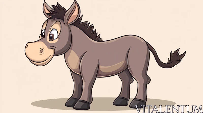 AI ART Adorable Donkey Cartoon Art