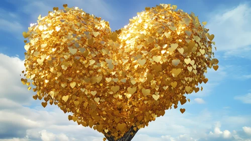 Heart Shaped Tree with Golden Leaves