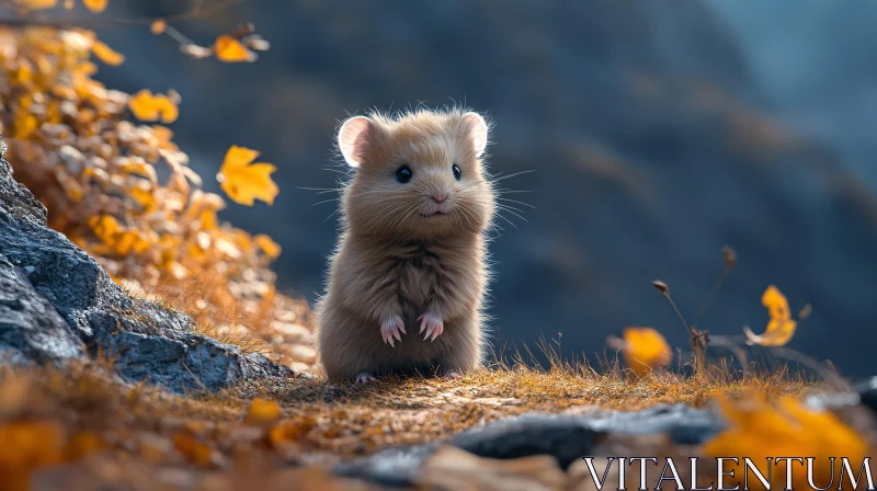 Cute Hamster in Natural Habitat AI Image