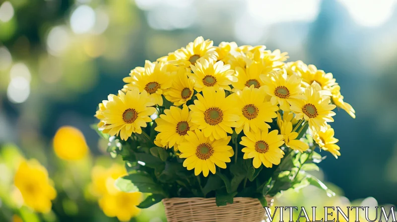 AI ART Yellow Floral Arrangement in Basket