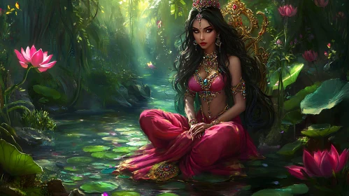 Jeweled Woman in Lotus Pond