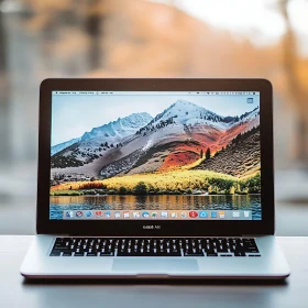 MacBook Featuring Stunning Mountain Scene