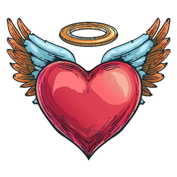 Winged Heart Halo Design POD Design