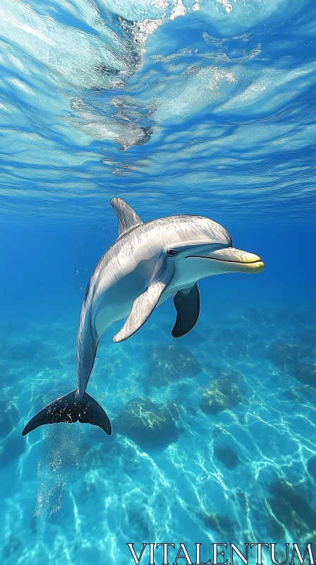 Graceful Dolphin Underwater AI Image