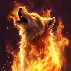 Fiery Fox Howling: Embrace the Flames