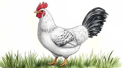 Illustration of Majestic Rooster