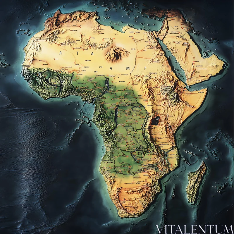 Africa: A Topographical Journey AI Image