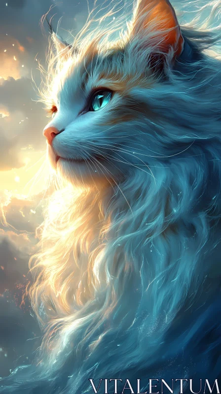 AI ART Ethereal Cat at Twilight