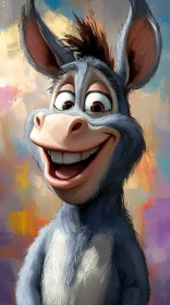 Cheerful Donkey Character Art