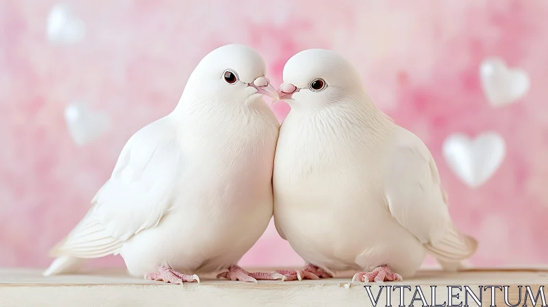 AI ART Peaceful Doves in Romantic Embrace