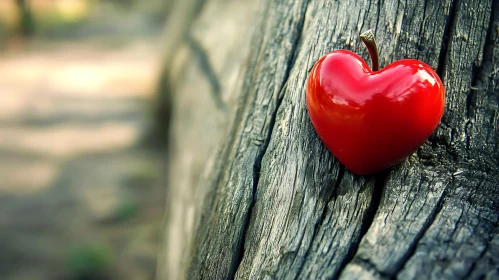 Red Heart on Tree Trunk