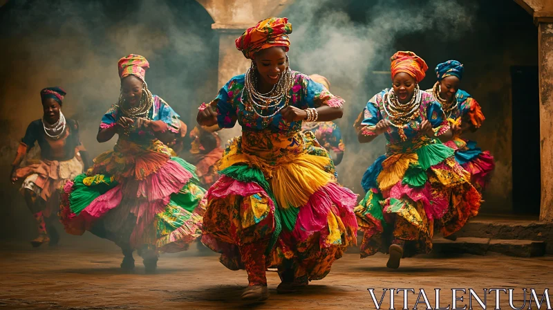 African Dancers in Traditional Dress AI Image