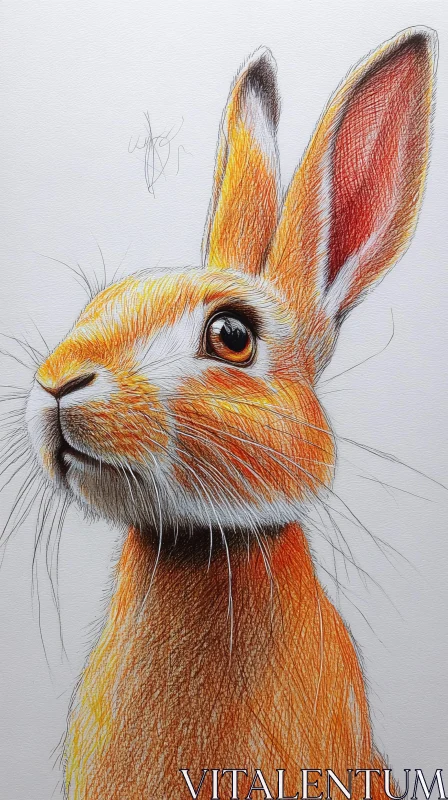 AI ART Colorful Rabbit Drawing Art