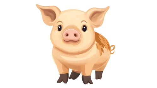Cute Pig Cartoon Art