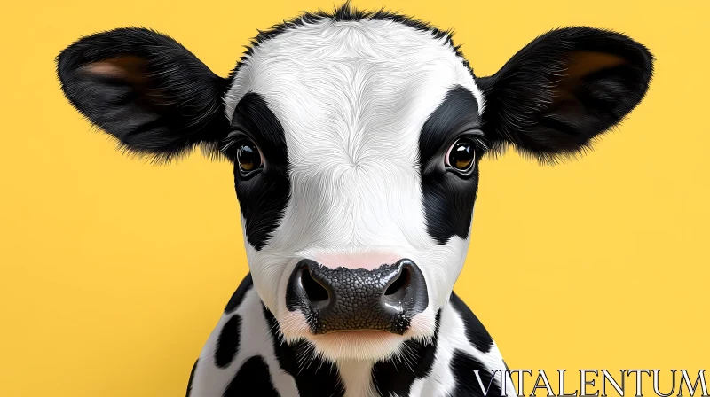 Portrait of Curious Cow AI Image