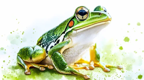 Frog in Nature - Watercolor Effect
