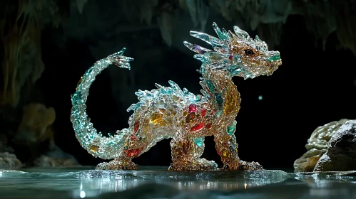 Glimmering Dragon Sculpture