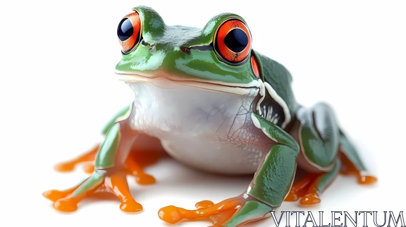 Colorful Amphibian Sitting Gracefully AI Image