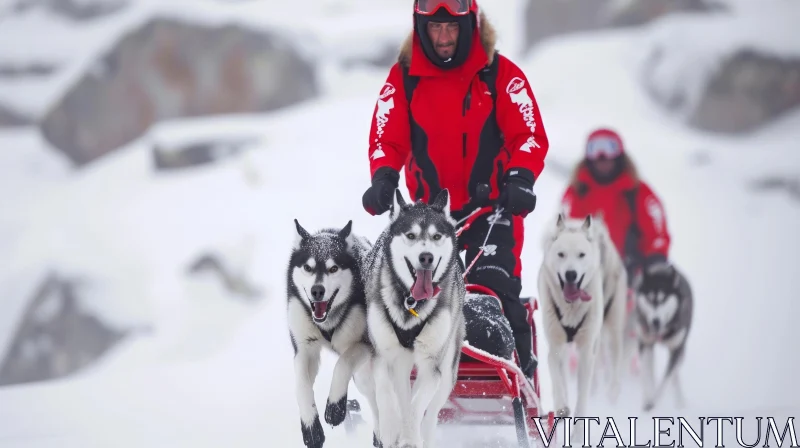 Experience the Thrill of Dog Sledding in Lapland AI Image