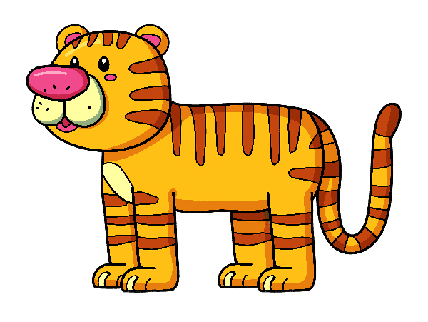 Adorable Tiger Cartoon Design POD Design