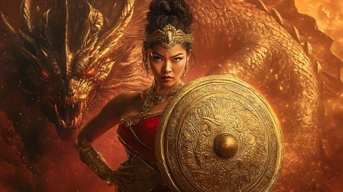 Fierce Protector with Golden Dragon