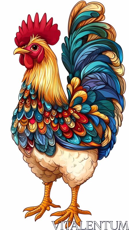 AI ART Vibrant Rooster Artwork