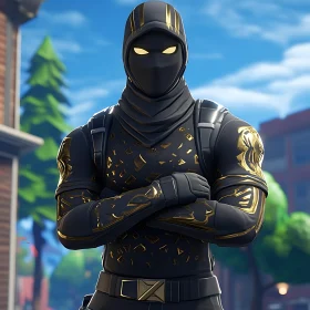 Fortnite Character with Golden Embellishments