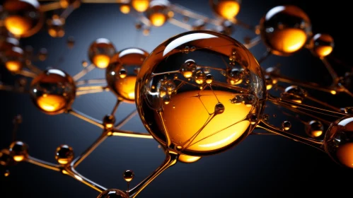 Golden Atoms and Bubbles - An Artistic Representation of Science