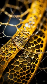 Golden Coiled Web Close-Up - A Study in Luxurious Abstract Detail