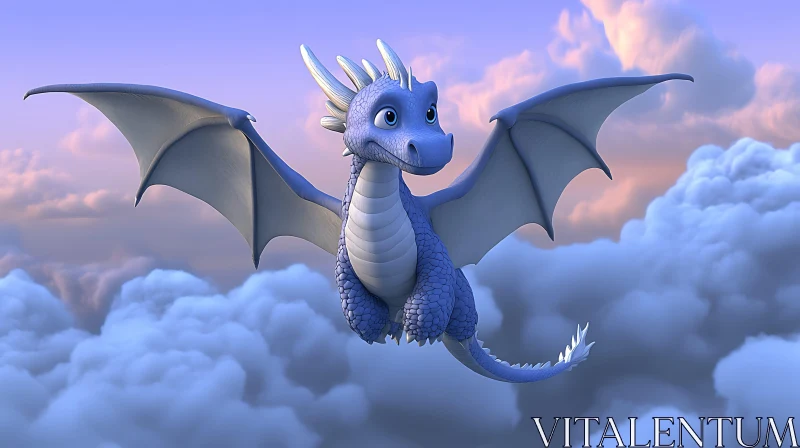 AI ART Azure Dragon in the Sky