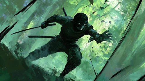 Forest Ninja Action Scene