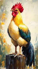 Vivid Rooster Painting