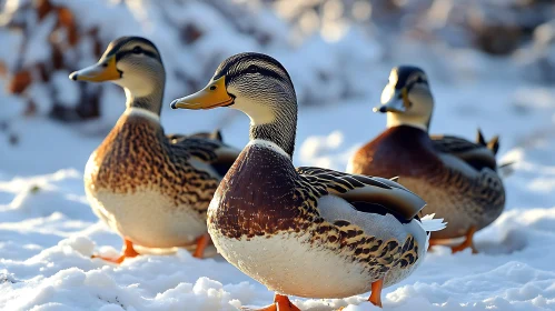 Ducks in Winter Wonderland