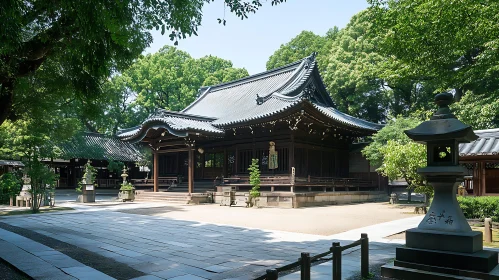 Japanese Temple in Greenery