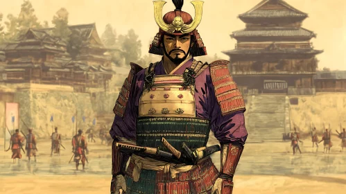 Japanese Warrior in Traditional Armor