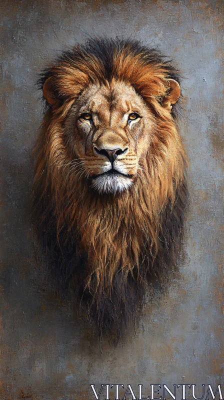 AI ART Powerful Lion with Regal Mane