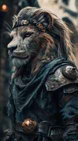 Armored Lion King Fantasy Portrait