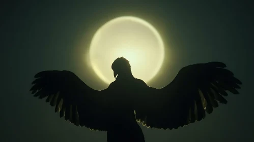 Ethereal Bird in Moonlight