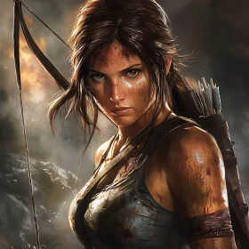 Tomb Raider Woman with Bow and Arrow