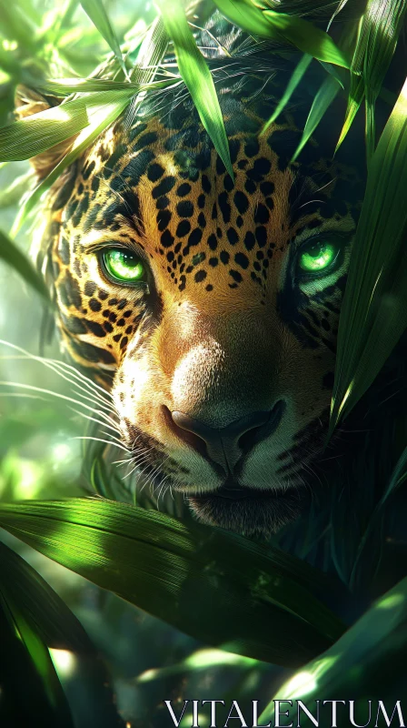 Leopard Portrait in the Jungle AI Image