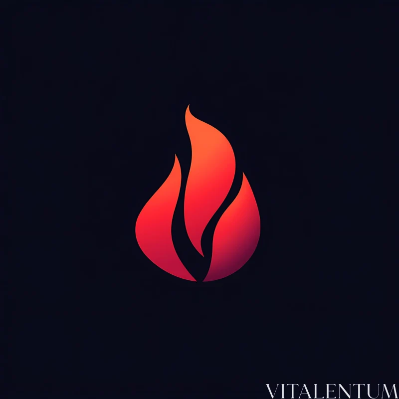 AI ART Stylized Red Orange Flame Illustration