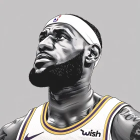 Detailed Portrait of LeBron James