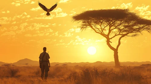 Savanna Sunset Silhouette