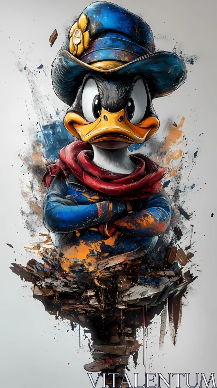 AI ART Expressive Duck Artwork