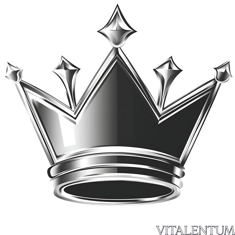 AI ART Stylish Royal Silver Crown