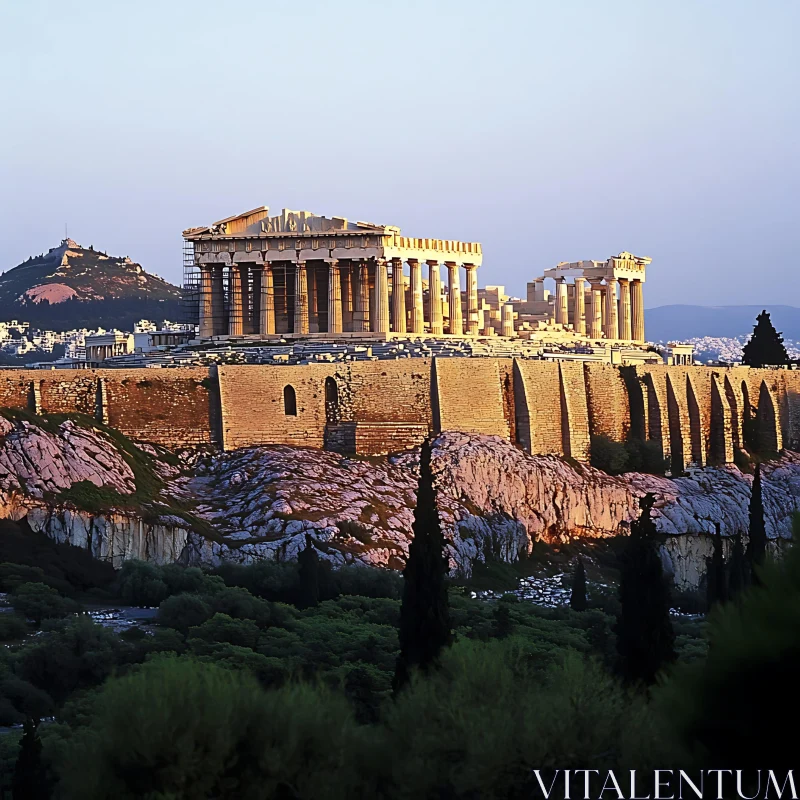 Parthenon at Acropolis in Athens Greece AI Image