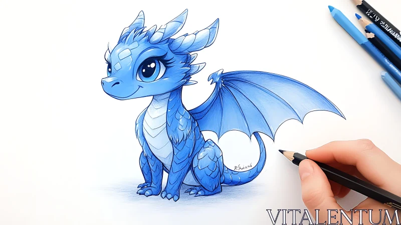 AI ART Azure Dragon Sketch