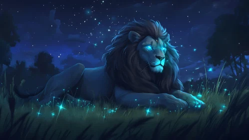 Glowing Lion Night