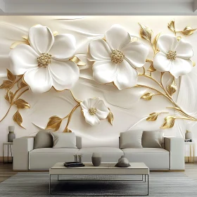 Floral Arrangement with Modern Sofa