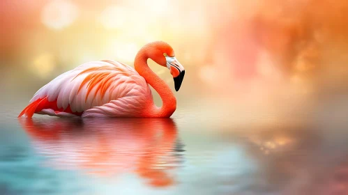 Flamingo in Water